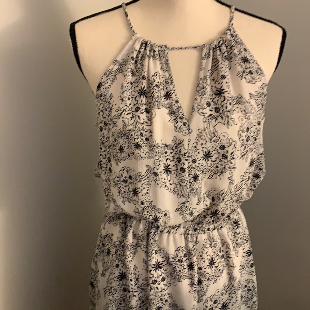 Dress halter Black and grey  floral